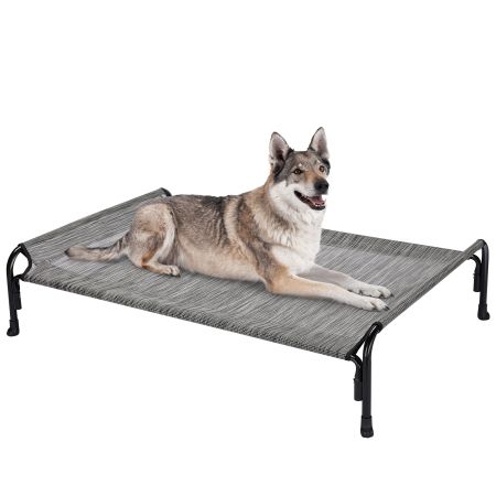 Veehoo Elevated Outdoor Raised Dog Bed Silver Elevated Cooling Beds image1