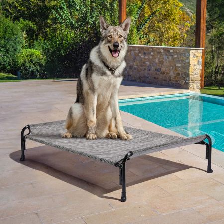 Veehoo Elevated Outdoor Raised Dog Bed Silver Elevated Cooling Beds image11
