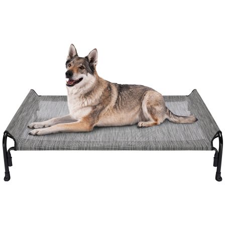 Veehoo Elevated Outdoor Raised Dog Bed Silver Elevated Cooling Beds image2