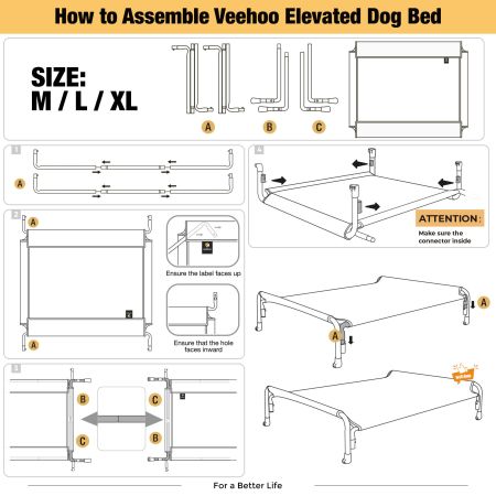 Veehoo Elevated Outdoor Raised Dog Bed Silver Elevated Cooling Beds image8