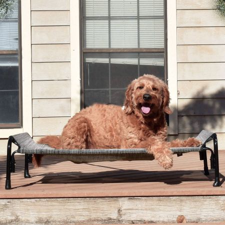 Veehoo Elevated Outdoor Raised Dog Bed Silver Elevated Cooling Beds image9