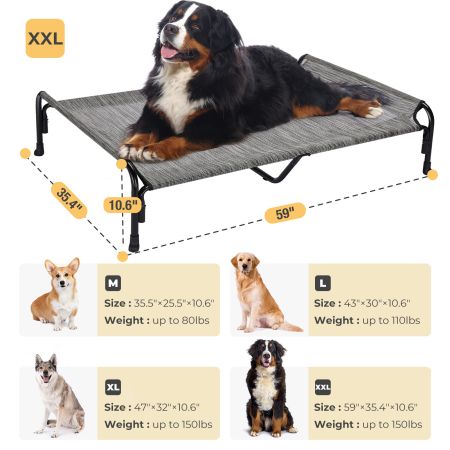 Veehoo Elevated Outdoor Raised Dog Bed Silver Sales image3 Veehoo Elevated Outdoor Raised Dog Bed Silver Sales image3