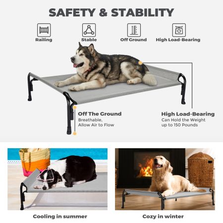 Veehoo Elevated Outdoor Raised Dog Bed Gray Sales image6