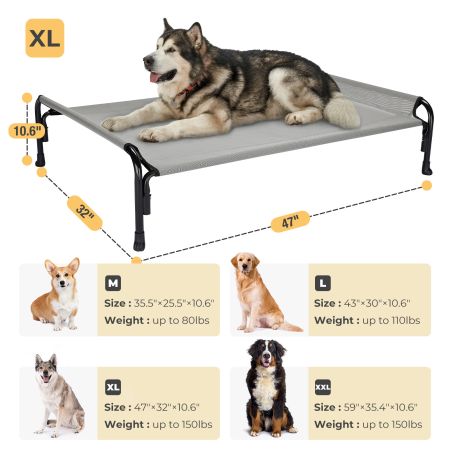 Veehoo Elevated Outdoor Raised Dog Bed Gray Sales image3