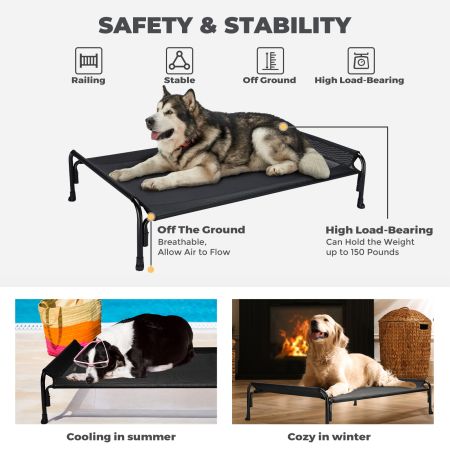 Veehoo Elevated Outdoor Raised Dog Bed Black Sales image6