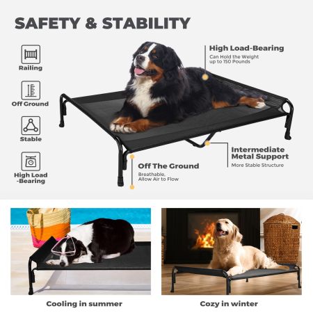 Veehoo Elevated Outdoor Raised Dog Bed Black Sales image7
