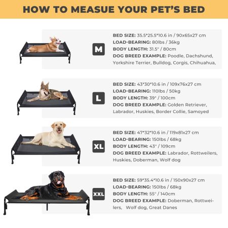 Veehoo Elevated Outdoor Raised Dog Bed Black Sales image8