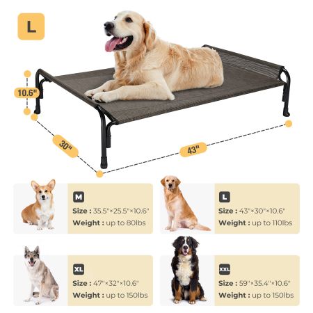 Veehoo Elevated Outdoor Raised Dog Bed Brown Sales image3 Veehoo Elevated Outdoor Raised Dog Bed Brown Sales image3