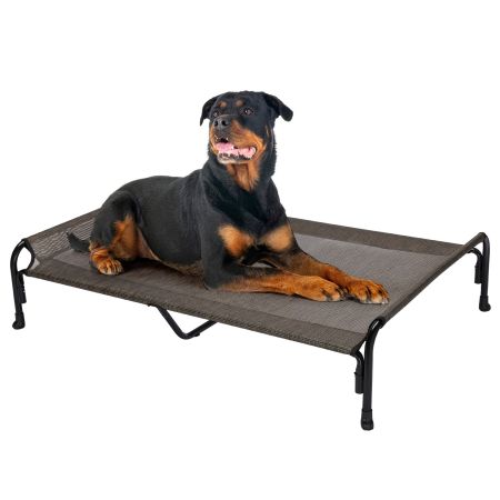 Veehoo Elevated Outdoor Raised Dog Bed Brown Elevated Cooling Beds image1