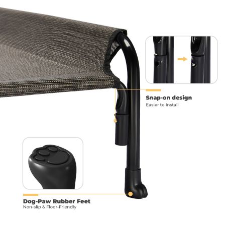 Veehoo Elevated Outdoor Raised Dog Bed Brown Elevated Cooling Beds image4