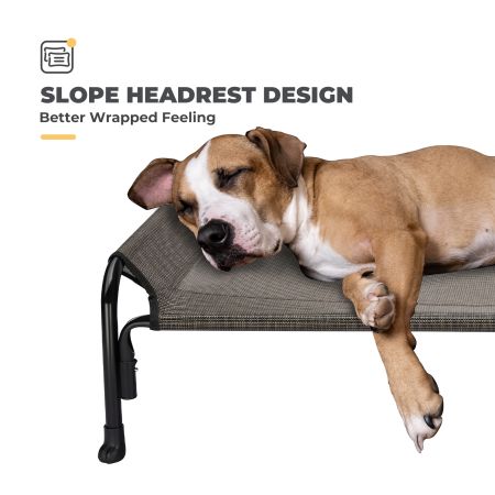 Veehoo Elevated Outdoor Raised Dog Bed Brown Elevated Cooling Beds image5