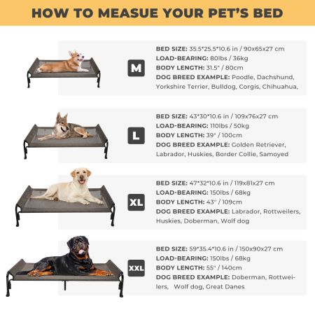 Veehoo Elevated Outdoor Raised Dog Bed Brown Elevated Cooling Beds image8