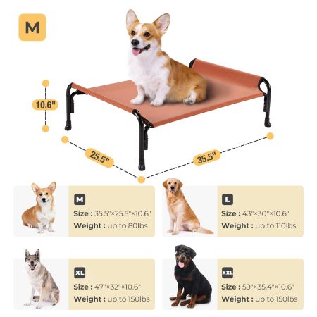 Veehoo Elevated Outdoor Raised Dog Bed Red Elevated Cooling Beds image2