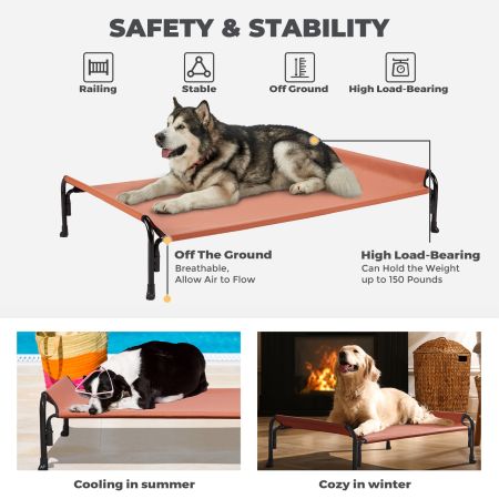 Veehoo Elevated Outdoor Raised Dog Bed Red Elevated Cooling Beds image5