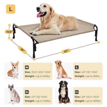 Veehoo Elevated Outdoor Raised Dog Bed Beige Sales image2