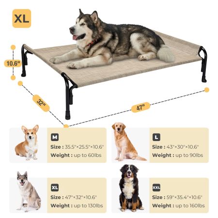 Veehoo Elevated Outdoor Raised Dog Bed Beige Sales image2