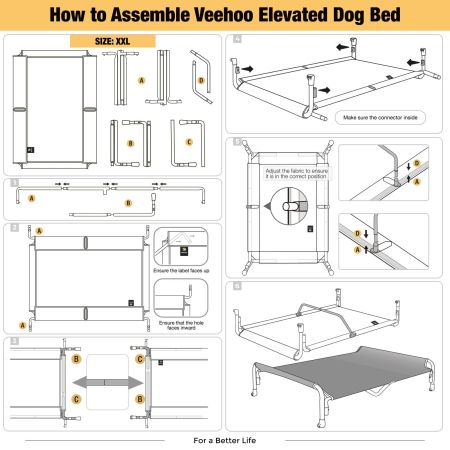 Veehoo Elevated Outdoor Raised Dog Bed Beige Sales image9 Veehoo Elevated Outdoor Raised Dog Bed Beige Sales image9