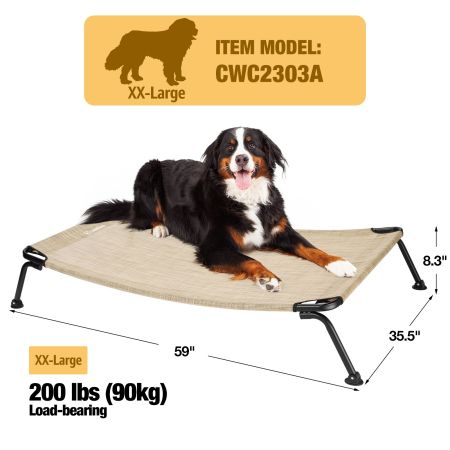 Veehoo Curved Elevated Dog Bed Gray Elevated Beds image5 Veehoo Curved Elevated Dog Bed Gray Elevated Beds image5