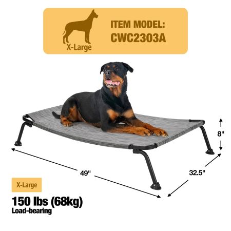 Veehoo Curved Elevated Dog Bed Silver Elevated Beds image4 Veehoo Curved Elevated Dog Bed Silver Elevated Beds image4