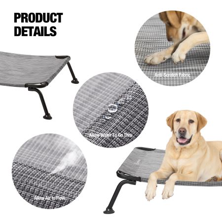 Veehoo Curved Elevated Dog Bed Silver Elevated Beds image5 Veehoo Curved Elevated Dog Bed Silver Elevated Beds image5