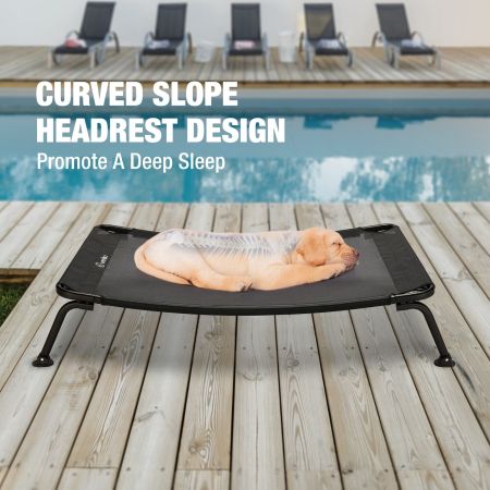 Veehoo Curved Elevated Dog Bed Black Elevated Beds image10