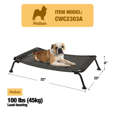 Veehoo Curved Elevated Dog Bed Black Elevated Beds image4