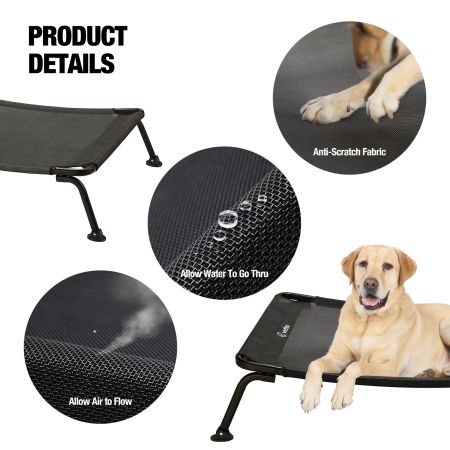 Veehoo Curved Elevated Dog Bed Black Elevated Beds image5