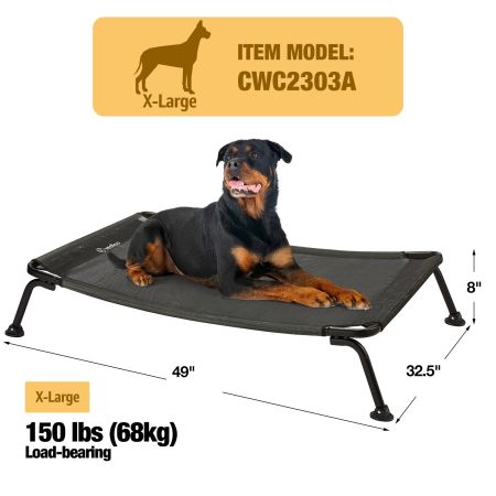 Veehoo Curved Elevated Dog Bed Black Elevated Beds image4 Veehoo Curved Elevated Dog Bed Black Elevated Beds image4