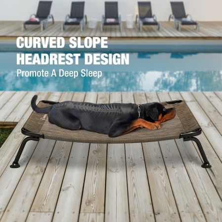 Veehoo Curved Elevated Dog Bed Brown Elevated Beds image10