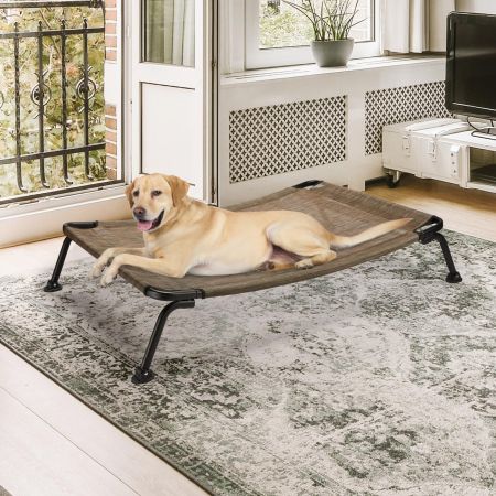 Veehoo Curved Elevated Dog Bed Brown Elevated Beds image12