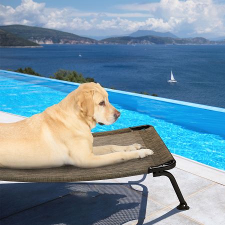 Veehoo Curved Elevated Dog Bed Brown Elevated Beds image14