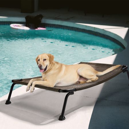 Veehoo Curved Elevated Dog Bed Brown Elevated Beds image15