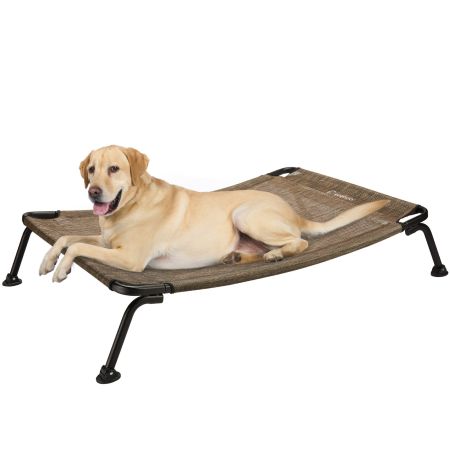 Veehoo Curved Elevated Dog Bed Brown Elevated Beds image2