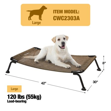 Veehoo Curved Elevated Dog Bed Brown Elevated Beds image4