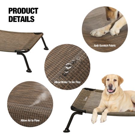 Veehoo Curved Elevated Dog Bed Brown Elevated Beds image5