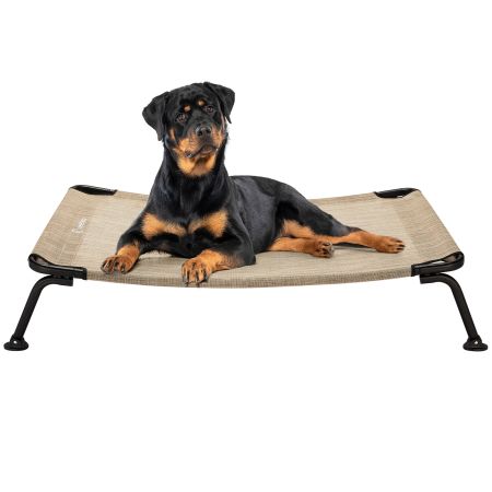 Veehoo Curved Elevated Dog Bed Beige Elevated Beds image1 Veehoo Curved Elevated Dog Bed Beige Elevated Beds image1