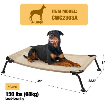 Veehoo Curved Elevated Dog Bed Beige Elevated Beds image2 Veehoo Curved Elevated Dog Bed Beige Elevated Beds image2