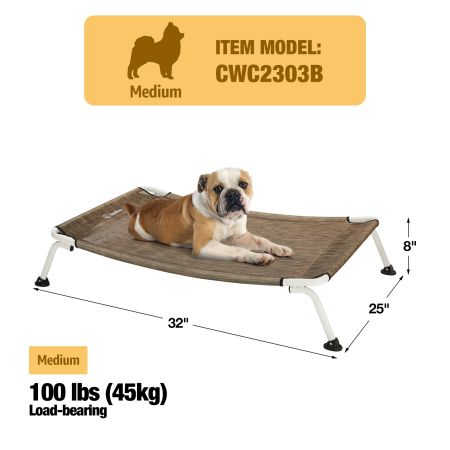 Veehoo Cooling Curved Elevated Dog Bed Black Sales image3
