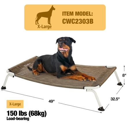 Veehoo Cooling Curved Elevated Dog Bed Black Sales image5