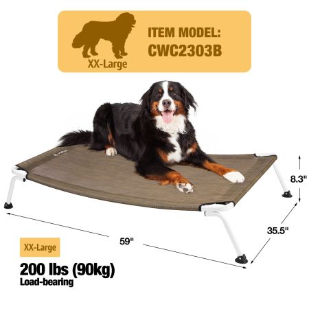 Veehoo Cooling Curved Elevated Dog Bed Black Sales image6