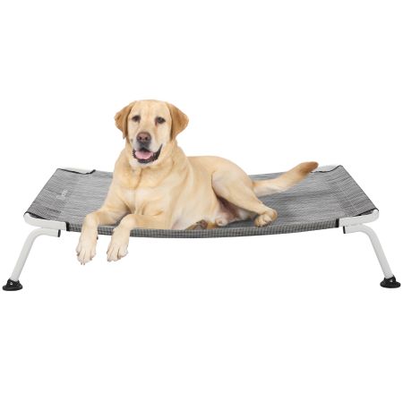 Veehoo Cooling Curved Elevated Dog Bed Silver Sales image1 Veehoo Cooling Curved Elevated Dog Bed Silver Sales image1