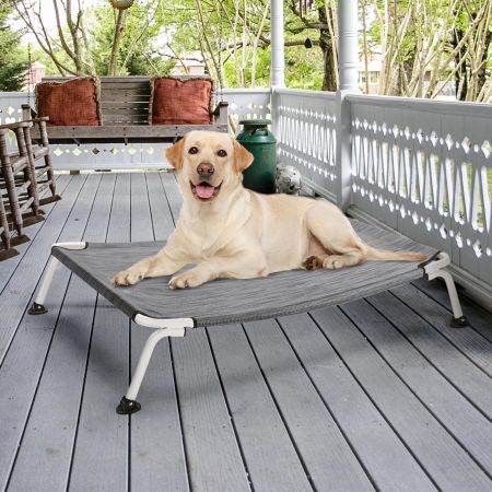Veehoo Cooling Curved Elevated Dog Bed Silver Sales image12 Veehoo Cooling Curved Elevated Dog Bed Silver Sales image12
