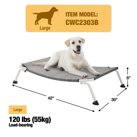 Veehoo Cooling Curved Elevated Dog Bed Silver Sales image4 Veehoo Cooling Curved Elevated Dog Bed Silver Sales image4