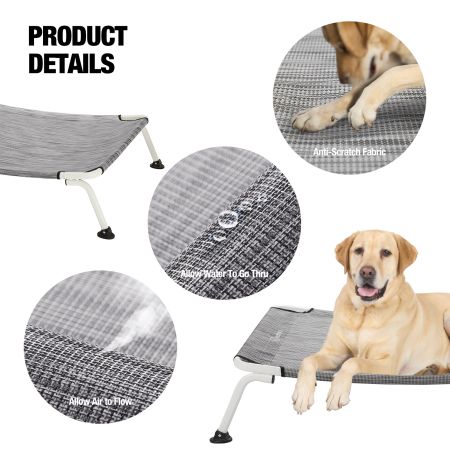 Veehoo Cooling Curved Elevated Dog Bed Silver Sales image5 Veehoo Cooling Curved Elevated Dog Bed Silver Sales image5