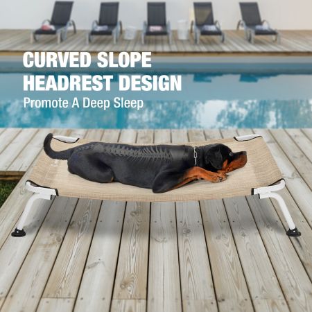 Veehoo Cooling Curved Elevated Dog Bed Beige Sales image10