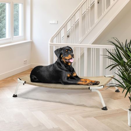 Veehoo Cooling Curved Elevated Dog Bed Beige Sales image11