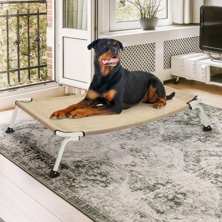 Veehoo Cooling Curved Elevated Dog Bed Beige Sales image12