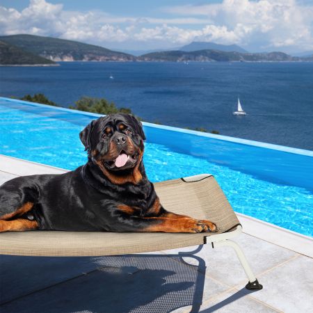 Veehoo Cooling Curved Elevated Dog Bed Beige Sales image14