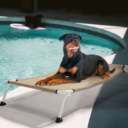 Veehoo Cooling Curved Elevated Dog Bed Beige Sales image15