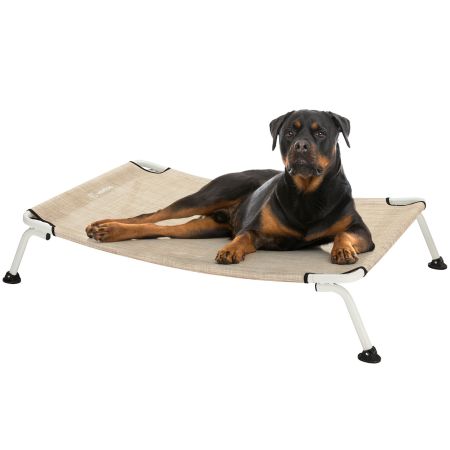 Veehoo Cooling Curved Elevated Dog Bed Beige Sales image2